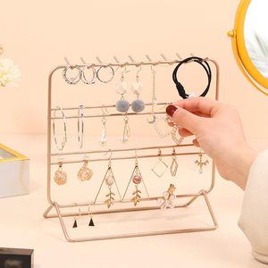 Smycken påsar väskor mode 3tier metall örhänge display hyllhållare arrangör örhängen standjewelry