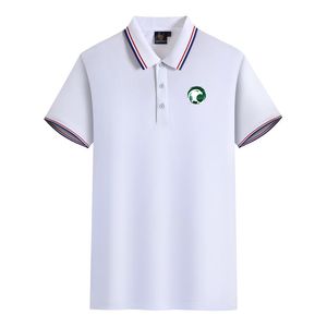 Saudiarabien Nationella män och kvinnor Polos Mercerized Cotton Short Sleeve Lapel Breattable Sports T-Shirt logotyp kan anpassas