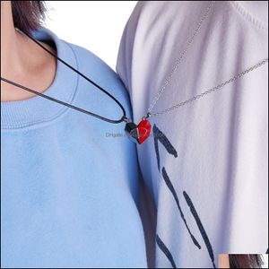 Hänge halsband hängsmycken 2 st hjärta sten magnet par för kvinnor män älskare attraktiv magnera dhuxv