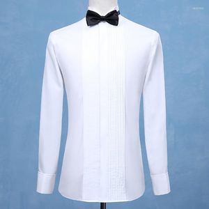 Herrklänningskjortor mode brudgummen tuxedos man brudgummen vit svart röda män bröllop formellt tillfälle vingtip kollarms vere22