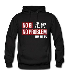 Herrtröjor tröjor jiu jitsu ren bomullsfleece varm ingen gi problem träna lång ärm huva tröja modekläder