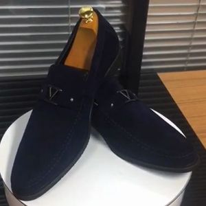 Designer-Suede Metal Buckle Decorative Leffer Shoes for Men Comfortable Low Heel Sewing Casual British Business Versatile 3KC351
