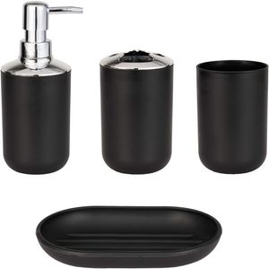 4 pezzi di lusso accessori per il bagno porta spazzolino in plastica tazza dispenser di sapone piatto porta WC pompa bottiglia tazza set da bagno 220624