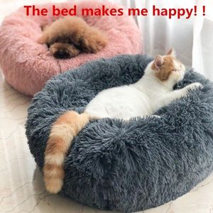 Lungo peluche Super Soft Pet Bed Kennel Dog Round Cat Winter Warm Sleeping House Bag Puppy Cushion Mat Portable Y200330