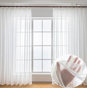 Gardin draperier klämma veck 1 panel se genom flödande linne se vit sans bondgård vardagsrum gardiner texturerad voilecurtain