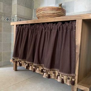 Curtain & Drapes Kitchen Cafe Window Valance Short Semi-Shading Half Home Decoration For Hand Washing Table Cabinet BookshelfCurtain