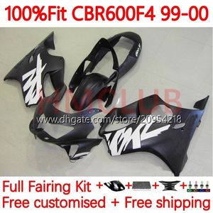 Corpo de molde de injeção para Honda CBr 600 F4 FS CC 600F4 600CC 1999-2000 Bodywork 136no.18 100% FIT CBR600F4 CBR600 F4 99 00 CBR600FS 1999 2000 OEM Fairing Kit Matte preto preto