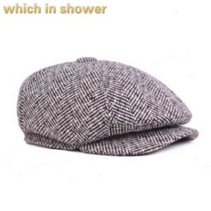 Теплая зимняя кепка с утиным ртом, повседневный полосатый берет для пожилых мужчин, шляпа от солнца Snapback, плоская кепка для дедушки, шерстяной остроконечный капюшон, Прямая поставка J220722
