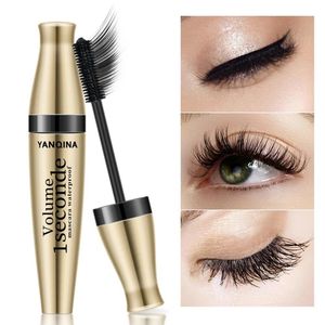 Yanqina 4D Fiber Mascara Eyelash Silicone Brush Curving Längde Mascaras Vattentät Långvarig Makeup Eye Kosmetik