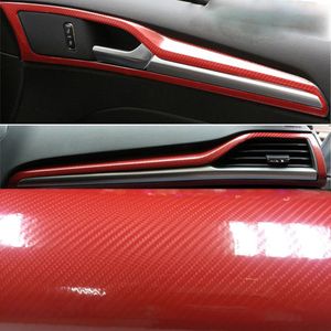 Wholesale tablet stickers decal for sale - Group buy 50cm cm High Glossy Red D Carbon Fiber Wrapping Vinyl Film Motorcycle Tablet Stickers Decals Auto Accessories Car Styling
