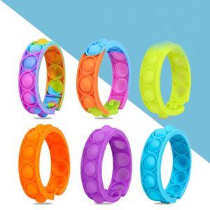 Fidget Bracelet Reliver Stress Toys Rainbow Push Bubble Antistress Toy Adult Children Sensory To Relieve Autism 2022