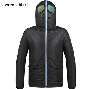 Jacke Männer Kapuze mit Brille Persönlichkeit Tragen Jagd Outdoor Mäntel Männliche Oberbekleidung Taktische Motorrad Radfahren Windjacke 201119