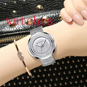 Women's 2022new Fashion Analog Casual Quartz Gift Watches Clock Diamond Rhinestone Crystal CRRJU WristWatch Feminino Bracelet Wome Uwcx