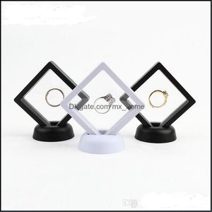 White Black Jewelry Ring Pendant Display Stand Suspended Floating Case Jewellery Coins Gems Artefacts Packing Boxes Lx7771 Drop Delivery 202