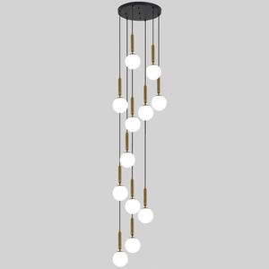 Duplex Stair Pendant Lamps Long Lighting Villa Hotel Hall Rotating Light Luxury Nordic Modern Chandeliers For Dining Room ZG8538