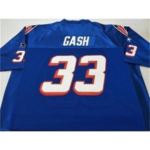 Mit 3740SirRare 1990 Game Worn # 33 Sam Gash RETRO Jersey BLU Con Team Men College Jersey Taglia S-4XL o personalizzata con qualsiasi nome o numero di maglia