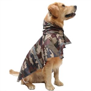 Hundebekleidung, Regenmantel, Haustier-Regenjacke, reflektierend, verstellbar, Regenponcho, Slicker mit Leine, Loch, Kleidung für mittelgroße und große Hunde