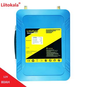 Litokala 12V 80Ah LifePo4 Battery LFP con LED BMS 5V USB per solare Golf Cart Power Bank UPS 12,8 V Batteria