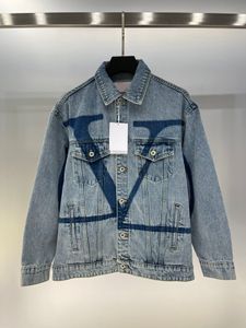 Sonbahar ve kış moda tasarımcısı ceket ABD boyutu gevşek tek göğüslü mavi jean ceket yüksek kaliteli baskılı tasarım lüks erkek ceketler