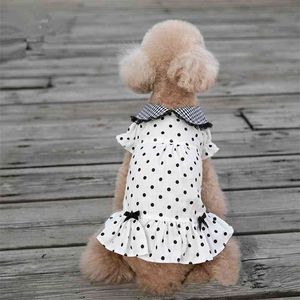 Cute Dots Dog Dress Summer Dog Clothes Cat Yorkshire Chihuahua Puppy Abbigliamento Small Dog Costume Gonna Lovely Pet Apparel Outfit 210401