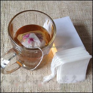 Tomt tepåsar matklass Material Made Filter Single DString Tea påsar Disponibla infuser 100 st/pack grossistpris 5 droppleverans 2021 co