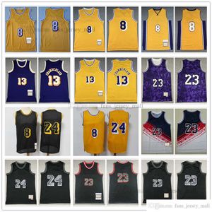 Retro Basketball Jersey 24# 8# Front 8 Real 24 13# 23# Artest West White Blue Black 1996-1997 1998 2003-2004 Stitched Jersey