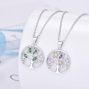 Kristalkette großhandel-Ketten Sodrov Sterling Silber Cristal Tree of Life Anhänger Halskette für Frauen Halskleien