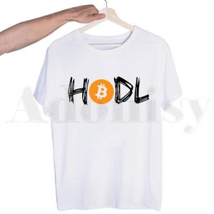 T-shirt da uomo HODL Criptovaluta Crypto Btc Blockchain Magliette da uomo Moda Estate Maglietta Top Magliette Streetwear Harajuku Divertente