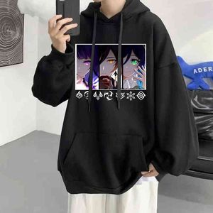 Game Genshin Impact Hoodie Venti Zhongli Raiden Shogun Clothes Casual Graphic Anime Aesthetic Men's Jumpers Simple Tracksuit Y220713