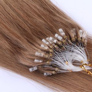 Micro Loop Human Hair Extensy łatwa instalacja w domu pętla mikrorgingowa włosy przedłużenie blond brązowy czarny prosty 40pcs