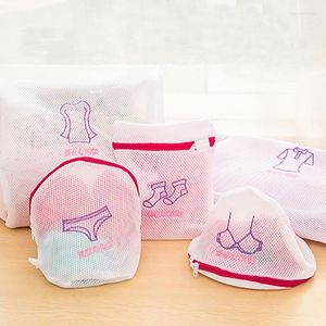 Japansk stil bh underkläder tvätt skyddande väska broderi fina nät förtjockad tvättuppsättning maskin tvättbara väskor
