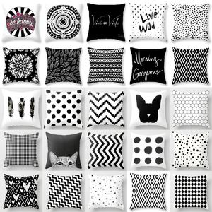 Cushion/Decorative Pillow Brand Simple Black White Geometry Cushion Case Modern Nordic Decorative Pillows Livingroom Sofa Couch Throw Pillow