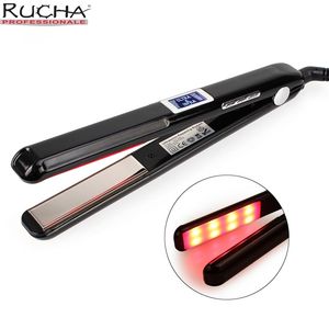 Hair Flat Irons Ultrasonic w podczerwieni leczenie keratyny na zimno na zimno dla frizzy odzyskuje uszkodzony prostownica 220602