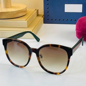2022 Web stripe on the temples Sunglasses Vintage Oversized round Sun glasses Women Designer Retro Black acetate Frame Double 0854SK lunette With Interlocking