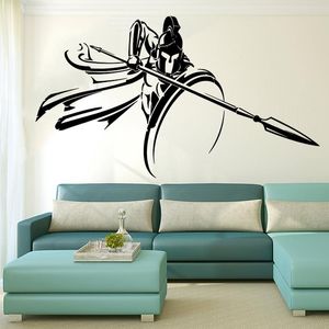 Adesivos de Parede Antiga Grécia Spartan Guerreiro Spear Guerra Adesivo Espada Ataque Solider Exército Decalque Sala de Crianças Living Home Decor