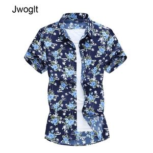 45kg120kg Novo botão de moda de verão para baixo de manga curta de manga curta camisas florais mais tamanho 5xl 6xl 7xl 210412