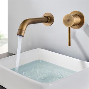 Wholesale wall bathroom sinks for sale - Group buy Modern Brass Wall Basin Mixer Tap Bathroom Sink Faucet Swivel Spout Bath Tap Single Lever White Lavatory Sink Mixer Crane256e