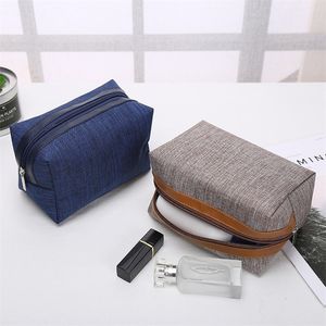 Myyshop Portable Cosmetic Bag Simple Square Bags Commute Storage Customized Logo Zipper Handbag L0092 blue tote 32cm