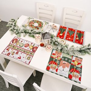 Yeni Noel Dekorasyon Malzemeleri Örme Bez Placemat Yaratıcı Örme Placemat Masa Decloth Yaşlı Adam Küçük Ağaç Placemat