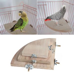 Altre forniture per uccelli Pet Pappagallo Piattaforma in legno Supporto per cremagliera Giocattolo Criceto Trespoli per gabbia