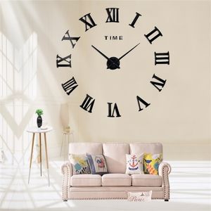 Säljer 3D DIY Wall Clock Frameless Large Watch Home Decoration Mute Mirror Stickers Moderna Roman Rals Y200109