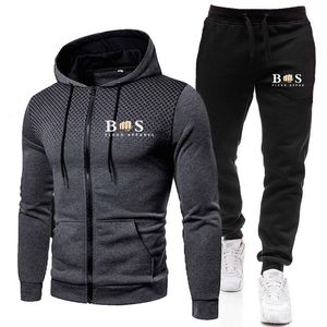 Designer Winter 3XL Men Hooded Matching SweatSuit Casual Tracksuit Patchwork 2 Piece Jogging Set Suits Solid Gym Sports Wear