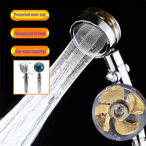 Zhang Ji Style Spiral Outlet Water Turbocharged Shower Head 360 Rotating High Pressure Handheld Shower Nozzle 220525