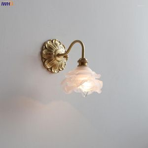 Wall Lamp Frosted Glass LED Light Switch Socket Home Decor Indoor Lighting Living Room Bedroom Beside Copper Lampara ParedWall