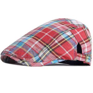 HT3688 Beret Cap Spring Summer Caps For Men Women Vintage Plaid Artist Painter Beret Hat Adjustable Ivy Newsboy Flat Cap berets J220722