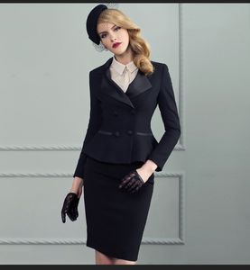 ファッションダブルブレスト女性スーツドレススリムフィットレディースイブニングパーティータキシードウェディングジャケットパンツまたはスカート0023のフォーマルウェア