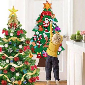 DIY Felt julgrandekor Santa Claus Kids Toys Juldekor för hem Xmas gåvor Navidad Year Cristmas gåvor 201203