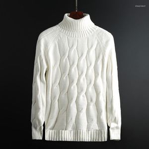 Męskie swetry Turtleeck Sweter trzymajcie ciepłe mężczyzn 2022 Modna zima koreański styl dzianinowy kolor stały kolor dla