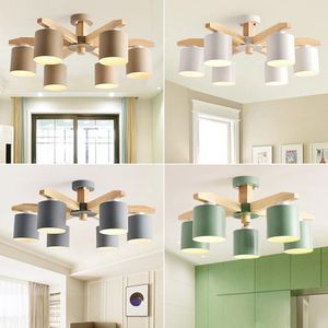 Pendant Lamps Modern Chandelier Lighting Nordic E27 With Iron Lampshade For Living Room Suspendsion Fixtures Lamparas Wooden LustrePendant