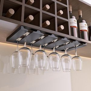 Wine Glass Rack Under Cabinet Stemware Holder Storage Hanger Metal Organizer for Bar Kitchen 220509